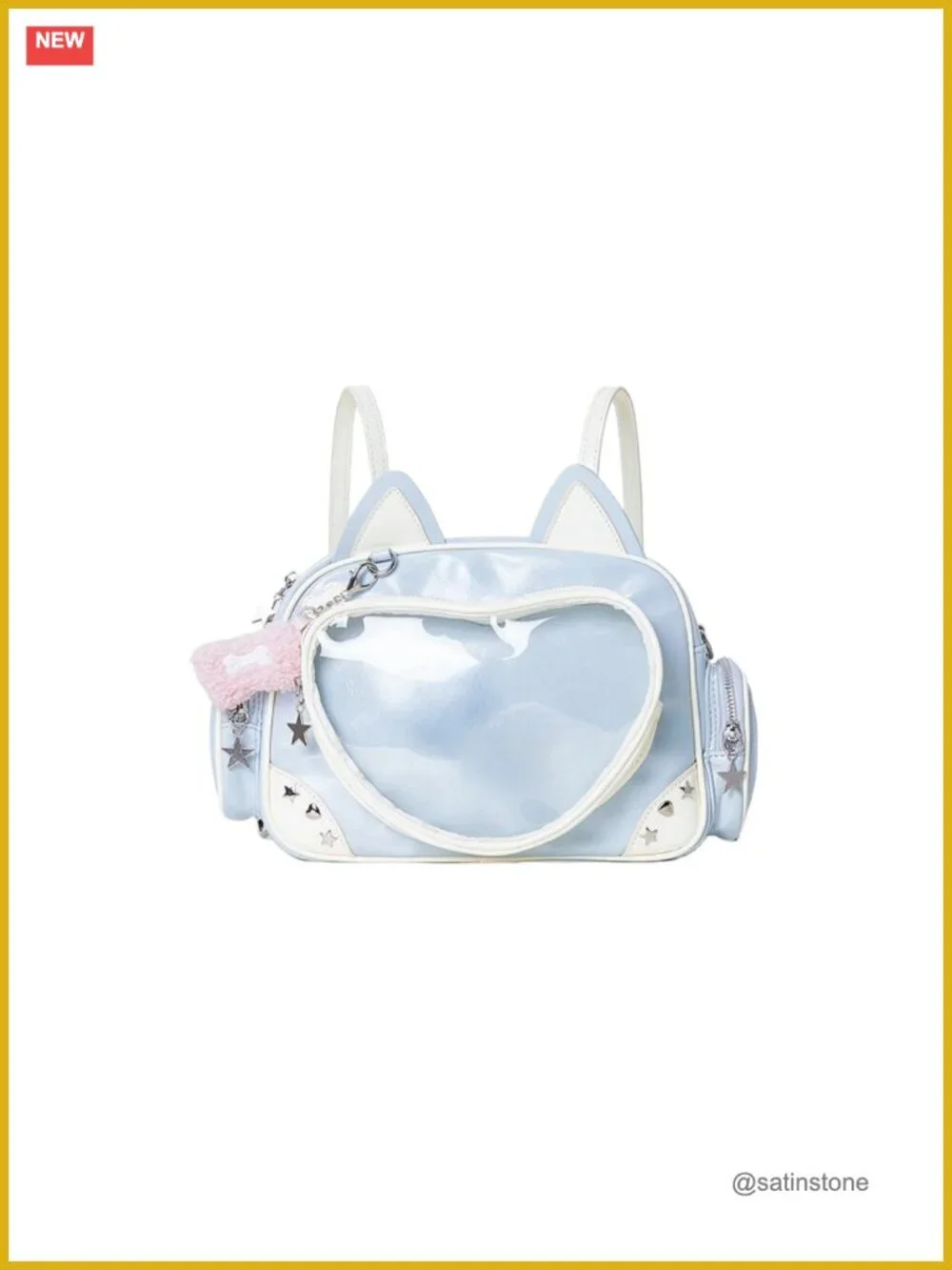 Kawaii Ita Bag Cat Pin Backpack Shoulder Crossbody Bag Anime Clear Layer Insert